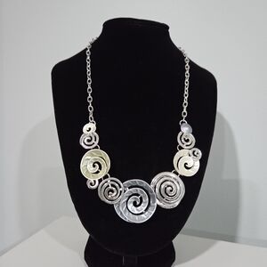 Elegant Spiral Silver Necklace